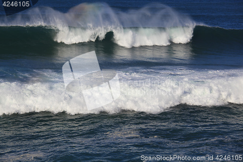 Image of Sea surf great wave break on coastline