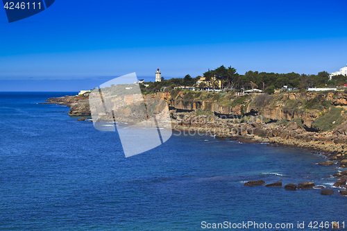 Image of Rocky Coast Extending into the Sea