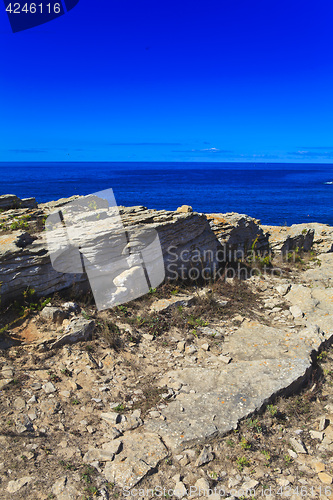 Image of Rocky Coast Extending into the Sea