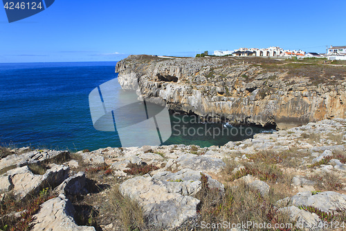 Image of Rocky Coast Extending into the Sea