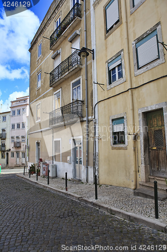 Image of Street  in old town of Lisbon, Portugal