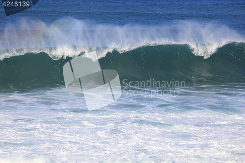 Image of Sea surf great wave break on coastline