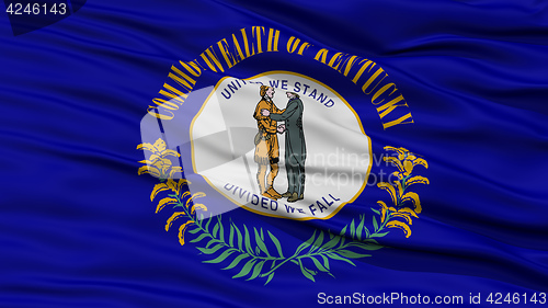 Image of Closeup Kentucky Flag, USA state