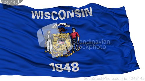 Image of Isolated Wisconsin Flag, USA state