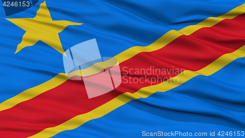 Image of Closeup Democratic Republic of Congo Flag, Kinshasa