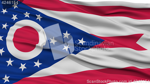 Image of Closeup Ohio Flag, USA state
