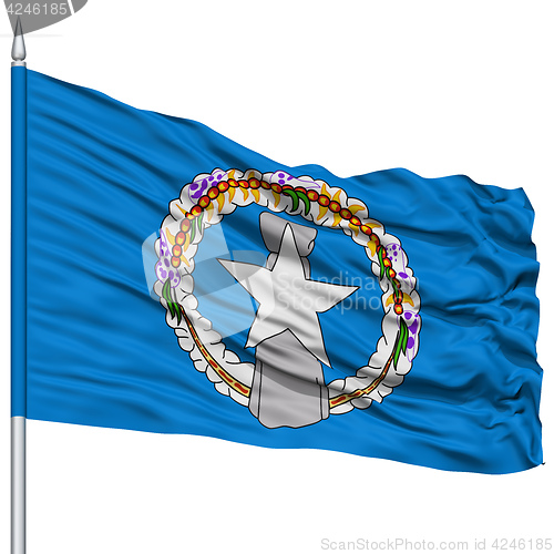 Image of Isolated Northern Mariana Islands Flag on Flagpole, USA state