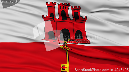 Image of Closeup Gibraltar Flag