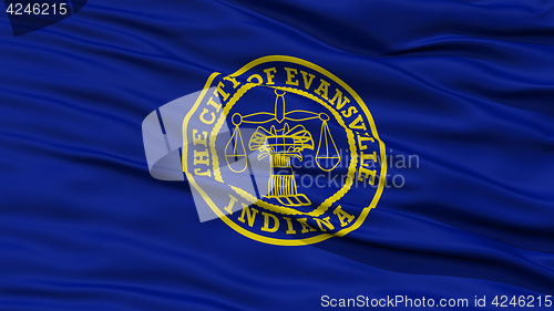 Image of Closeup of Evansville City Flag