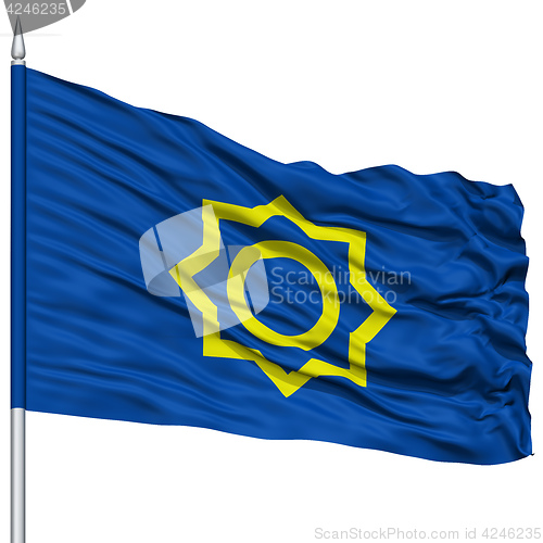 Image of Seoul City Flag on Flagpole