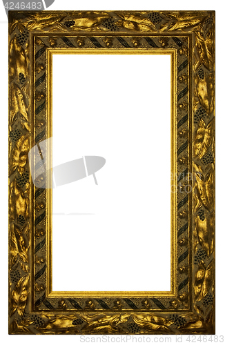 Image of Rectangular Gilded Frame Isolated with Clipping Path on white ba