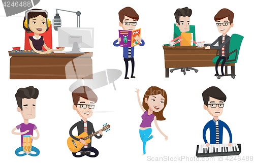 Image of Vector set of media people characters.