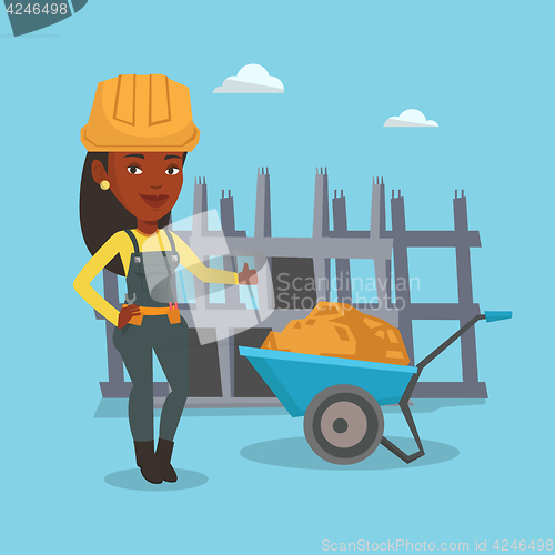 Image of Builder giving thumb up vector illustration.