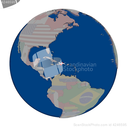 Image of Dominican Republic on political globe