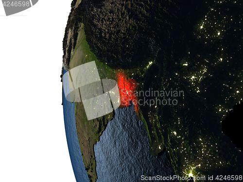 Image of Sunset over Bangladesh from space