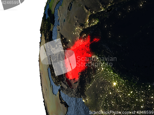 Image of Sunset over Afghanistan from space