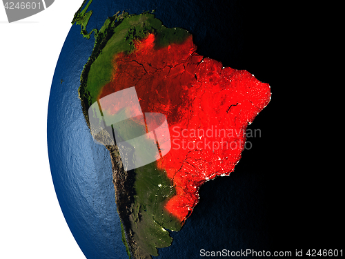 Image of Sunset over Brazil from space