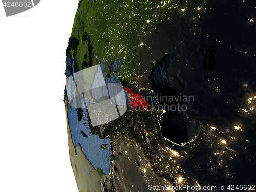 Image of Sunset over Georgia from space