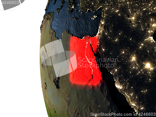 Image of Sunset over Egypt from space