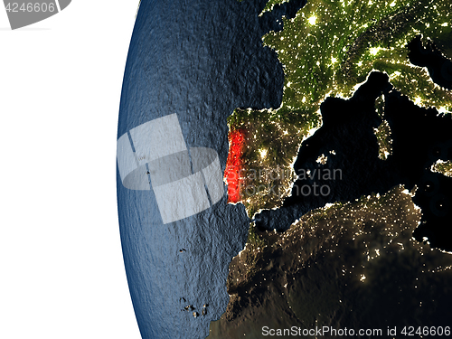 Image of Sunset over Portugal from space