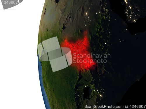 Image of Sunset over South Sudan from space