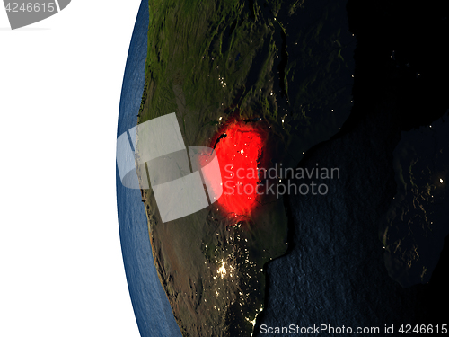 Image of Sunset over Zimbabwe from space