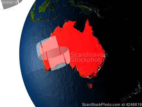 Image of Sunset over Australia from space