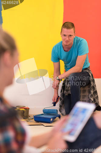 Image of couple doing home renovations