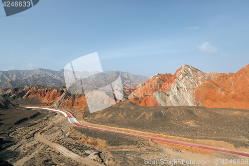 Image of Rainbow mountains in asian geopark at China