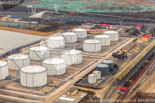 Image of Aerial shot of an industrial zone in China