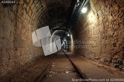 Image of Underground mine passage angle shot