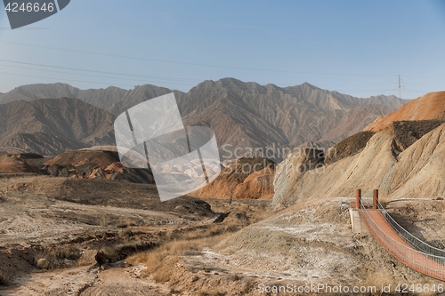 Image of Large colorful mountains in China