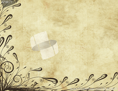 Image of old floral parchment