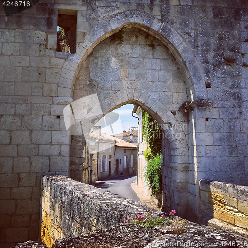 Image of Stone arch in the old town of Saint-Emilion, France