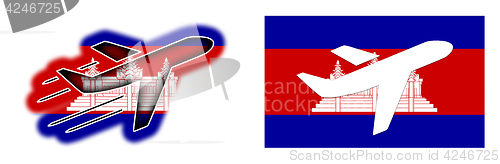 Image of Nation flag - Airplane isolated - Cambodia