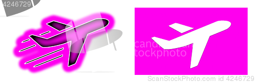 Image of Airplane isolated - Pink