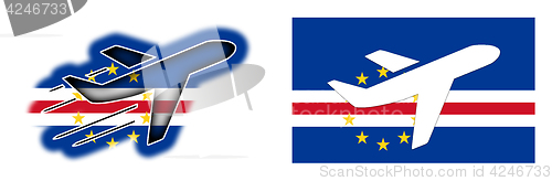 Image of Nation flag - Airplane isolated - Cape Verde