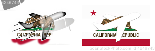 Image of Nation flag - Airplane isolated - California