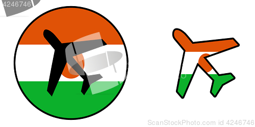 Image of Nation flag - Airplane isolated - Niger