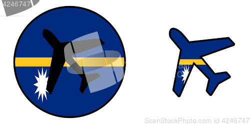 Image of Nation flag - Airplane isolated - Nauru