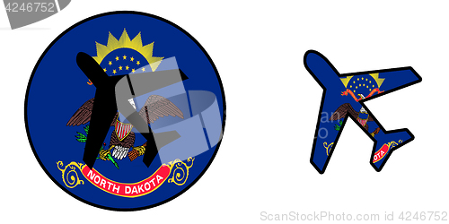 Image of Nation flag - Airplane isolated - North Dakota