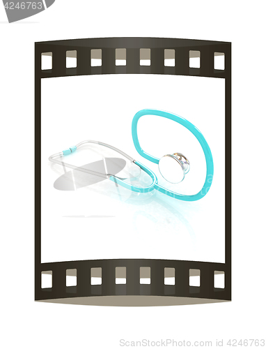 Image of stethoscope. 3d illustration. The film strip