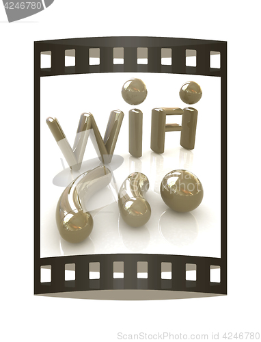 Image of WiFi symbol. 3d illustration. The film strip