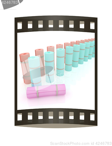 Image of karemats. 3D illustration. The film strip