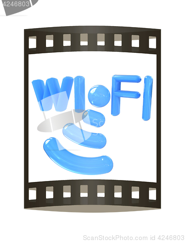 Image of WiFi symbol. 3d illustration. The film strip