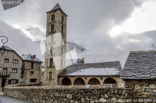 Image of Roman Church of  Santa Eulalia in Erill la Vall, in the Boi Valley,Catalonia - Spain