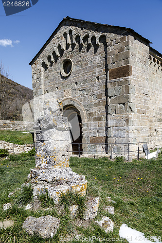 Image of Roman Church of Santa Maria de la Asuncion in Coll Catalonia - Spain