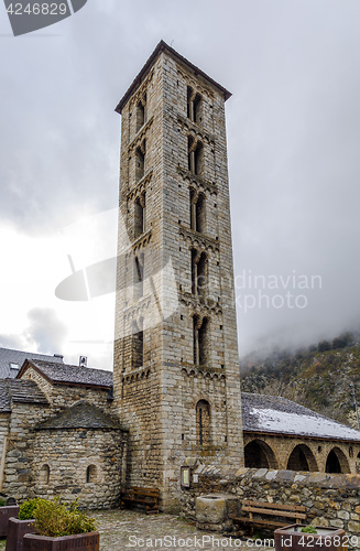 Image of Roman Church of  Santa Eulalia in Erill la Vall, in the Boi Valley,Catalonia - Spain