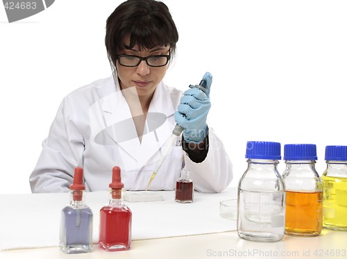 Image of Scientist using pipette and spotting plate