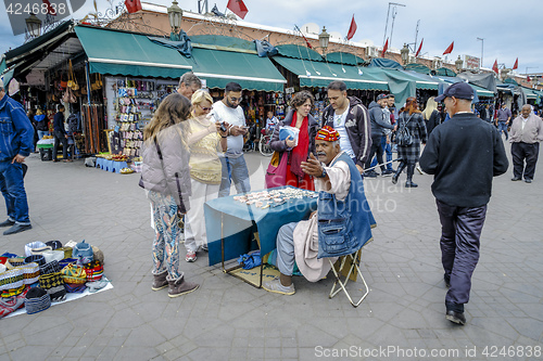 Image of Berber market in the souks of Marrakech, Morocco 